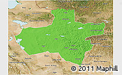 Political 3D Map of Dzavhan, satellite outside