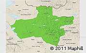 Political 3D Map of Dzavhan, shaded relief outside