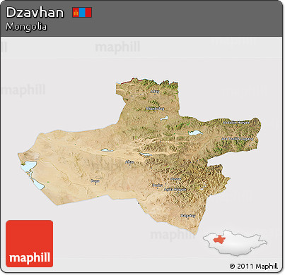 Satellite 3D Map of Dzavhan, cropped outside
