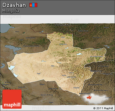Satellite 3D Map of Dzavhan, darken