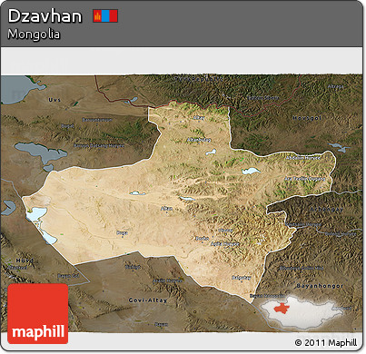 Satellite 3D Map of Dzavhan, darken