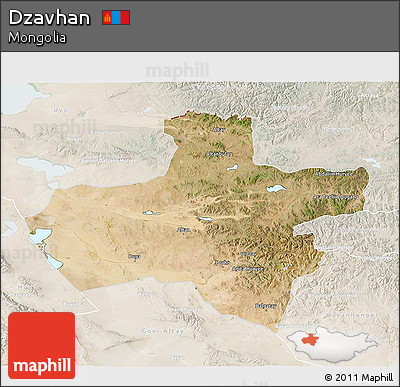 Satellite 3D Map of Dzavhan, lighten