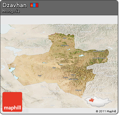 Satellite 3D Map of Dzavhan, lighten