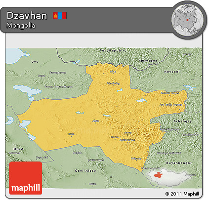 Savanna Style 3D Map of Dzavhan