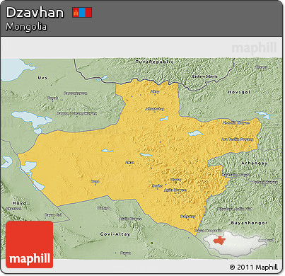 Savanna Style 3D Map of Dzavhan