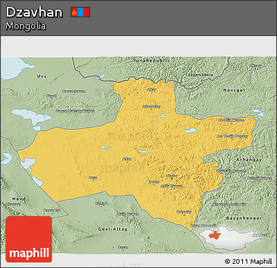 Savanna Style 3D Map of Dzavhan