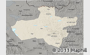 Shaded Relief 3D Map of Dzavhan, darken, semi-desaturated