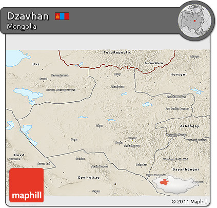 Shaded Relief 3D Map of Dzavhan
