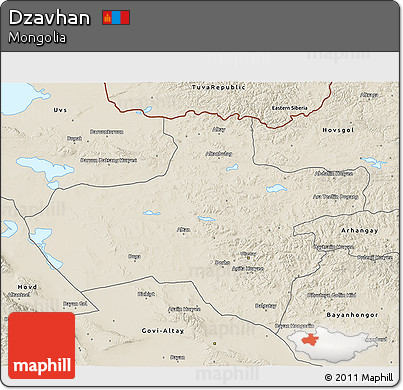 Shaded Relief 3D Map of Dzavhan