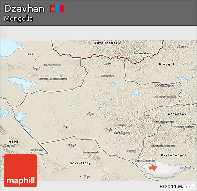 Shaded Relief 3D Map of Dzavhan