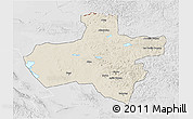 Shaded Relief 3D Map of Dzavhan, lighten, desaturated