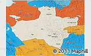 Shaded Relief 3D Map of Dzavhan, political outside