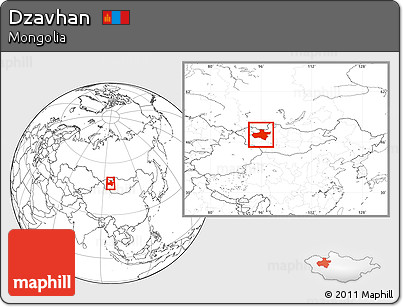 Blank Location Map of Dzavhan, within the entire country