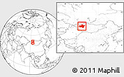 Blank Location Map of Dzavhan, within the entire country