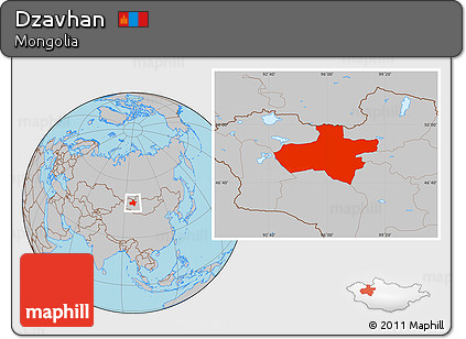 Gray Location Map of Dzavhan