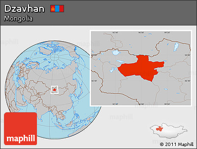 Gray Location Map of Dzavhan