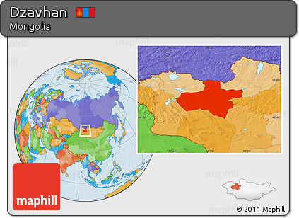 Political Location Map of Dzavhan