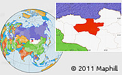 Political Location Map of Dzavhan, highlighted country