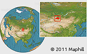 Satellite Location Map of Dzavhan, within the entire country
