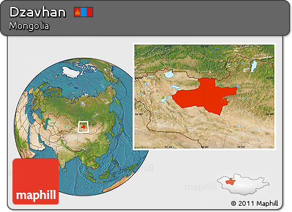 Satellite Location Map of Dzavhan