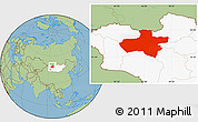Savanna Style Location Map of Dzavhan, highlighted country