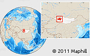 Shaded Relief Location Map of Dzavhan, highlighted country, within the entire country
