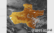 Physical Map of Dzavhan, darken, desaturated