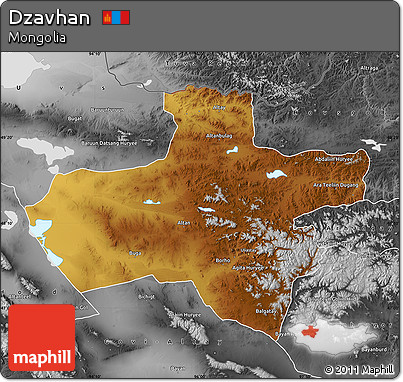 Physical Map of Dzavhan, desaturated