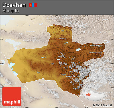 Physical Map of Dzavhan, lighten