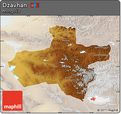 Physical Map of Dzavhan, lighten