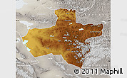 Physical Map of Dzavhan, lighten, semi-desaturated