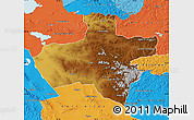 Physical Map of Dzavhan, political outside