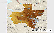 Physical Map of Dzavhan, shaded relief outside