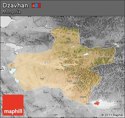 Satellite Map of Dzavhan, desaturated