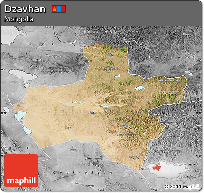 Satellite Map of Dzavhan, desaturated
