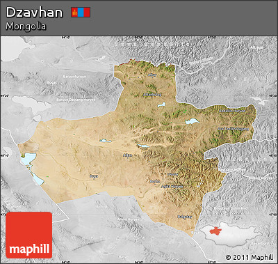 Satellite Map of Dzavhan, lighten, desaturated