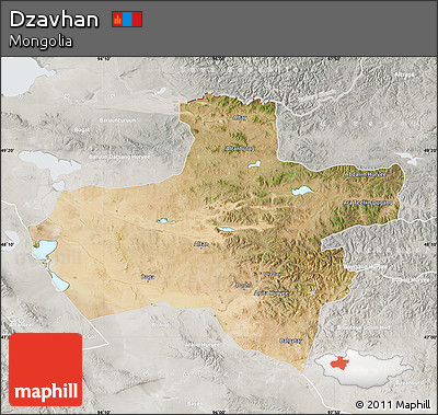 Satellite Map of Dzavhan, lighten, semi-desaturated