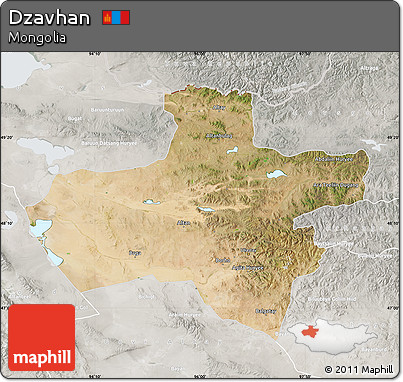 Satellite Map of Dzavhan, lighten, semi-desaturated