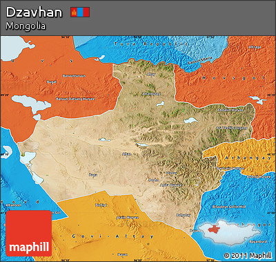 Satellite Map of Dzavhan, political outside