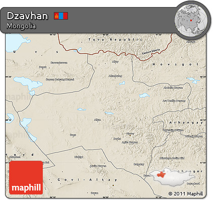Shaded Relief Map of Dzavhan
