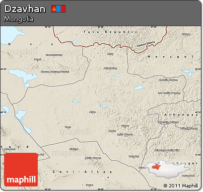 Shaded Relief Map of Dzavhan