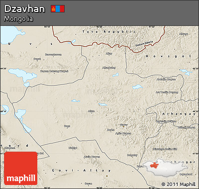 Shaded Relief Map of Dzavhan