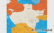 Shaded Relief Map of Dzavhan, political outside