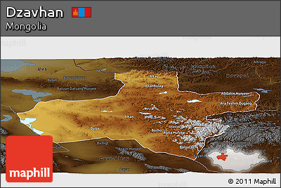 Physical Panoramic Map of Dzavhan, darken