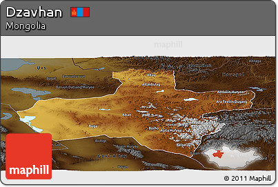 Physical Panoramic Map of Dzavhan, darken