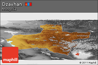 Physical Panoramic Map of Dzavhan, desaturated