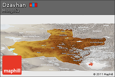 Physical Panoramic Map of Dzavhan, lighten, semi-desaturated