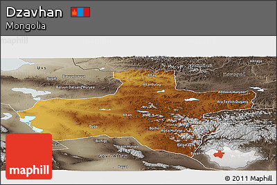 Physical Panoramic Map of Dzavhan, semi-desaturated