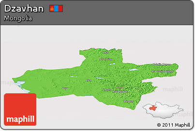 Political Panoramic Map of Dzavhan, cropped outside