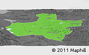 Political Panoramic Map of Dzavhan, darken, desaturated